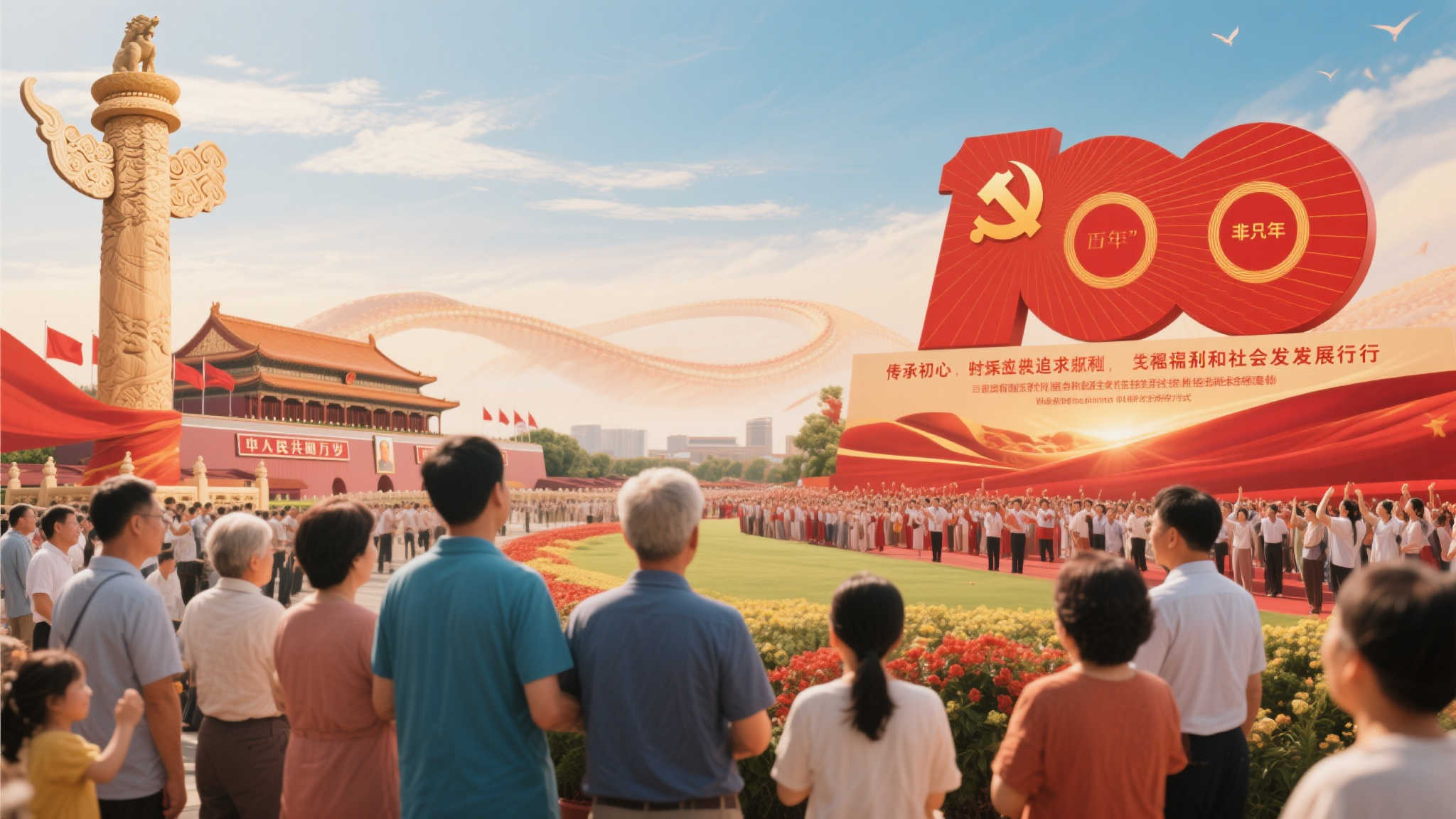 庆百年辉煌,共绘幸福篇章 在人类历史的长河中,百年的时光不过弹指一