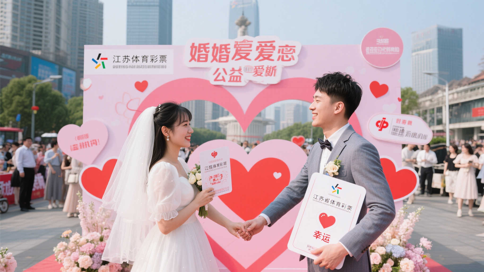 淮安新人喜结良缘,福彩添彩福满人间 作为本次活动承办方,江苏省体育彩票发行中